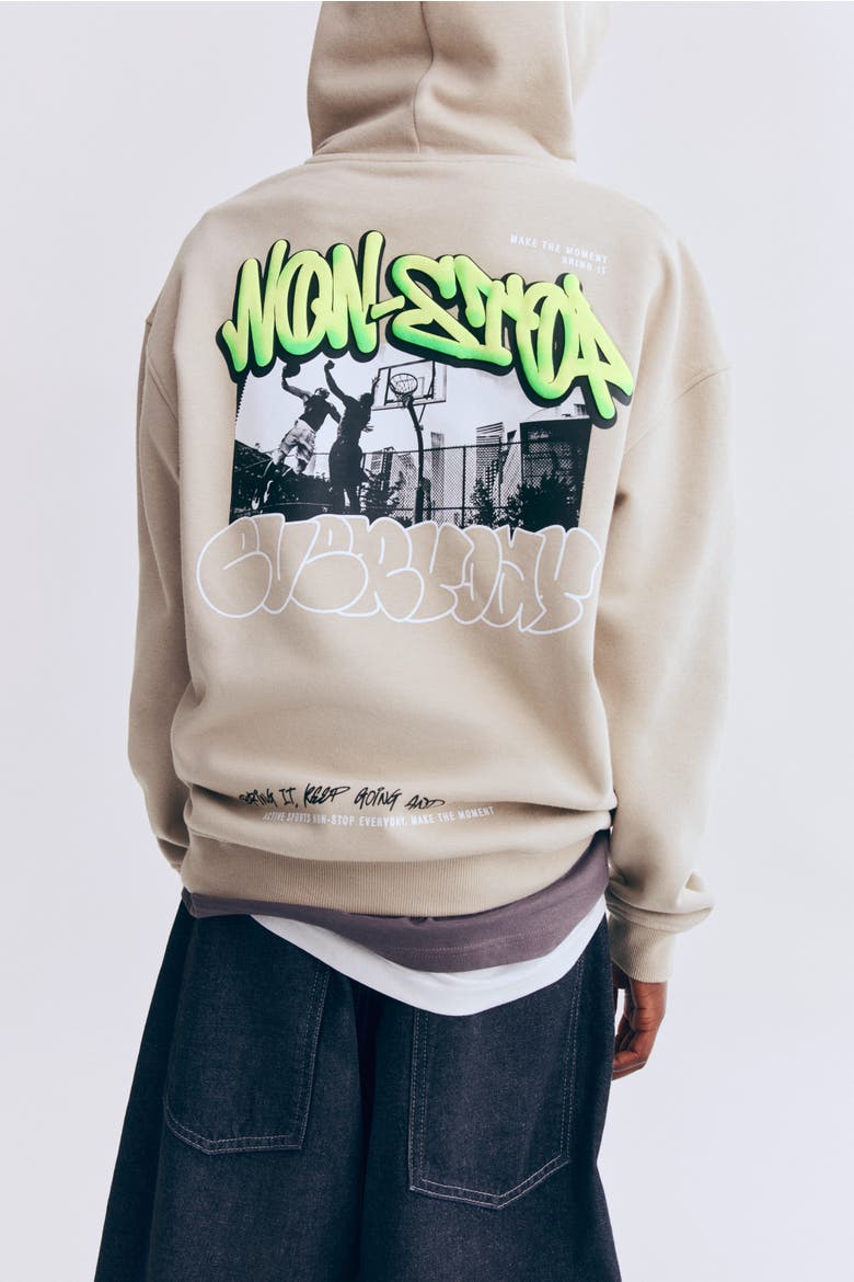 Hoodie, Alternate, color, Light beige/Non Stop