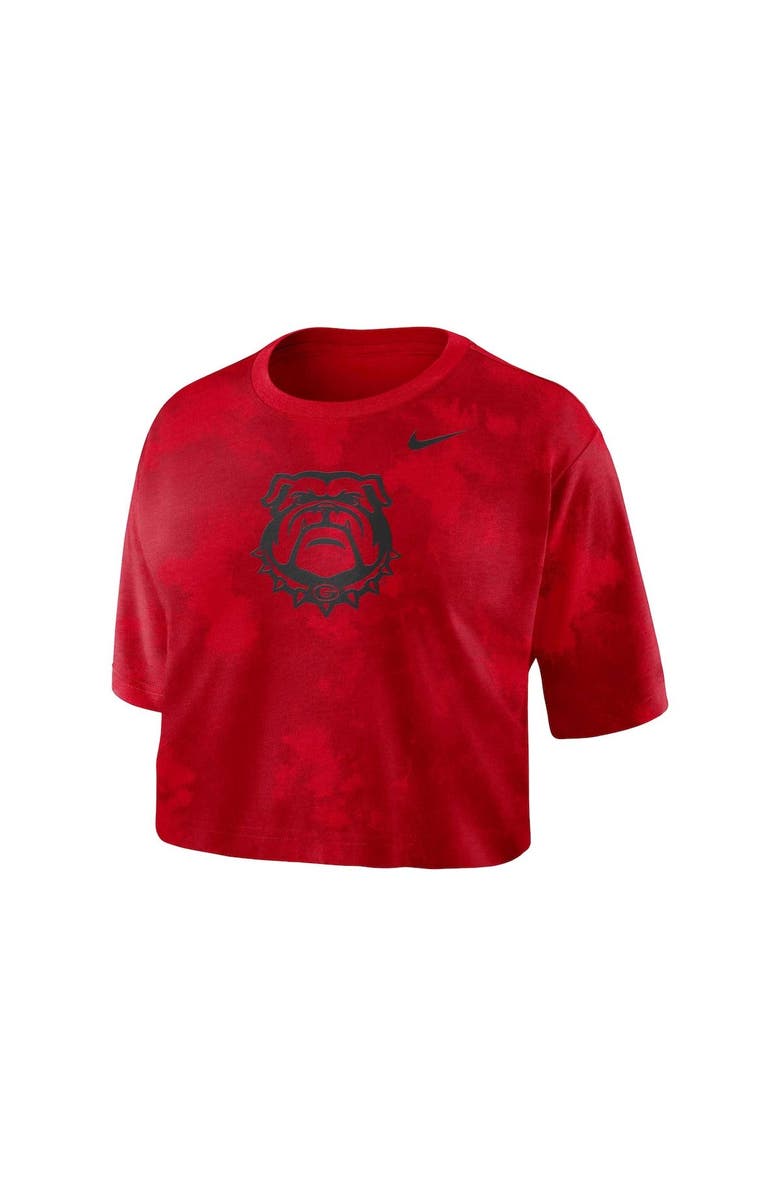 Nike Women's Nike Red Georgia Bulldogs Tie-Dye Cropped T-Shirt, Alternate, color, 