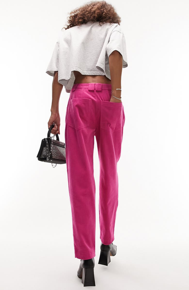 Topshop Cotton Corduroy Trousers, Alternate, color, 
