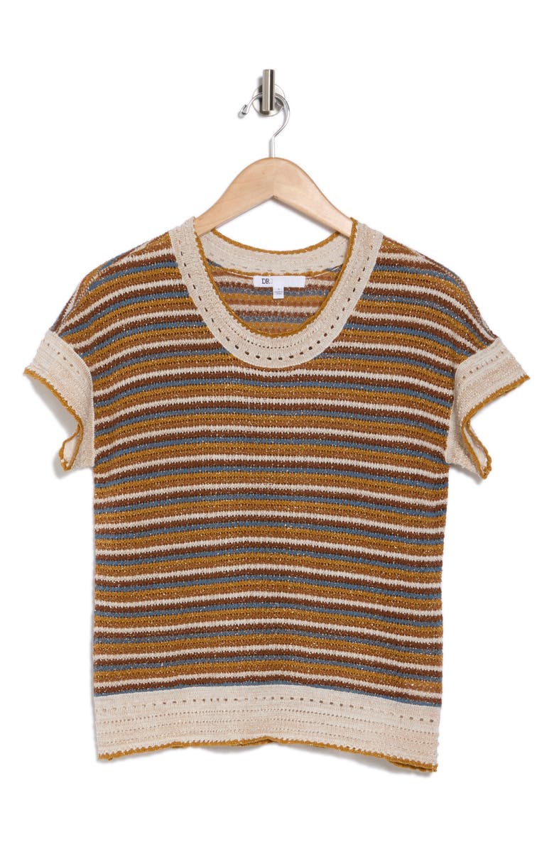 DR2 by Daniel Rainn Lurex Stripe Sweater T-Shirt, Alternate, color, 