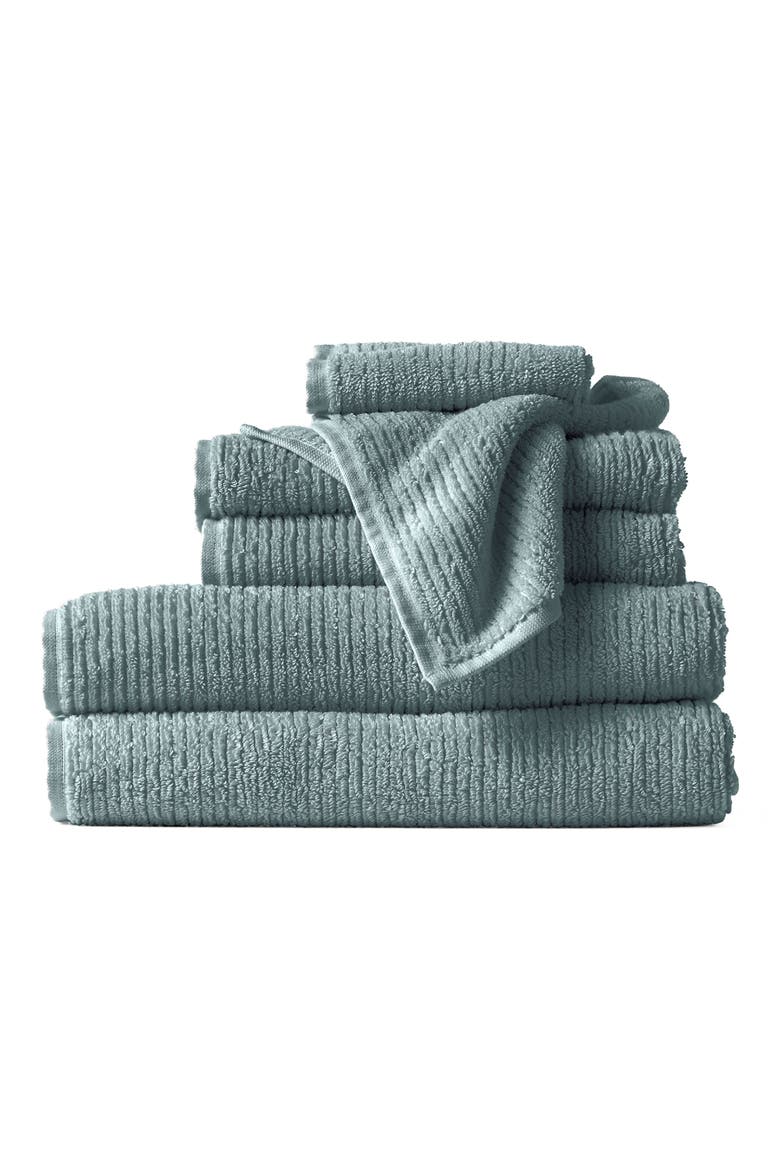 Temescal Organic Cotton Rib 6-Piece Towel Set, Main, color, LAGOON