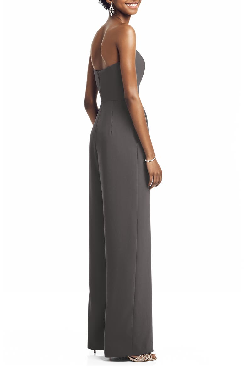 Strapless Crepe Jumpsuit, Alternate, color, CAVIAR
