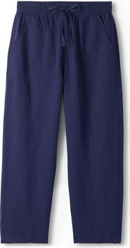 Hatley Linen & Cotton Drawstring Ankle Straight Leg Pants