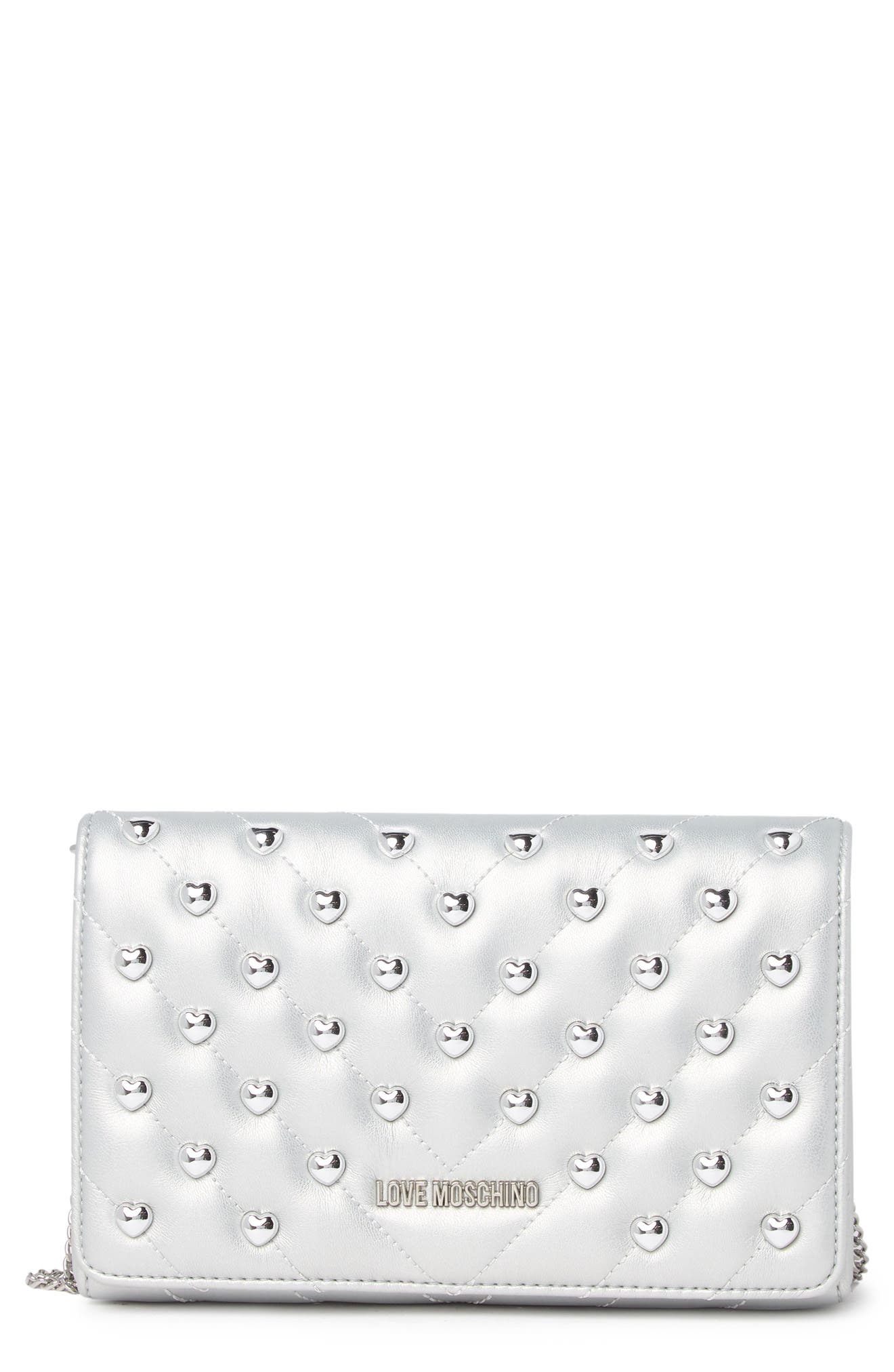 Love Moschino Borsa Quilted Heart Studded Bag, Main, color, 