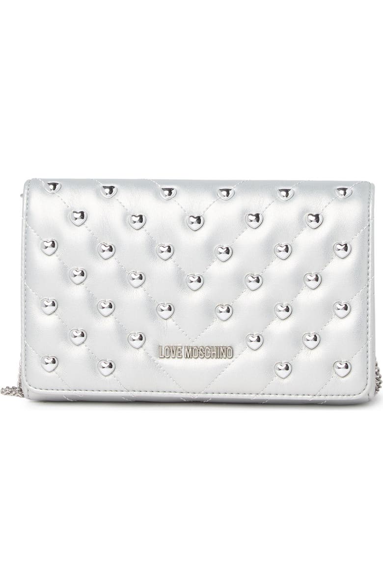 Love Moschino Borsa Quilted Heart Studded Bag, Main, color,
