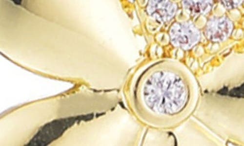 Adornia Cubic Zirconia Petal Flower Stud Earrings In Gold