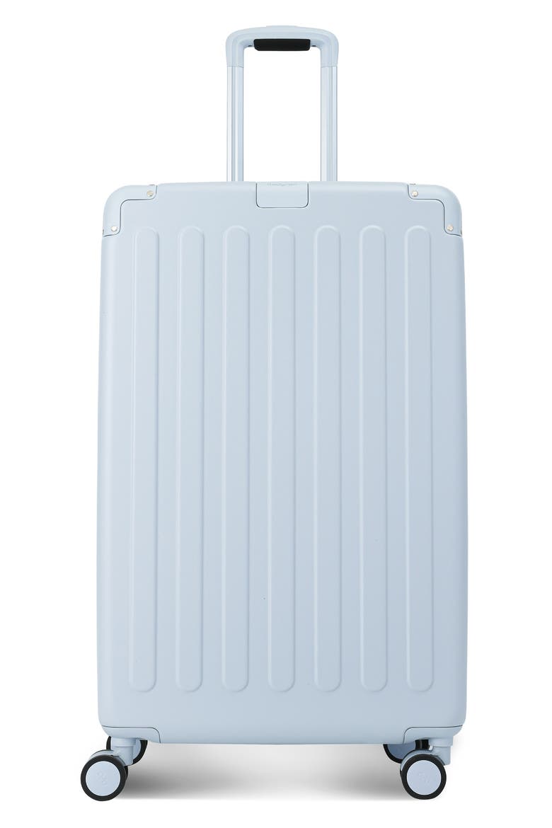 Nostos Matte Large Spinner Suitcase, Main, color, AITHER BLUE