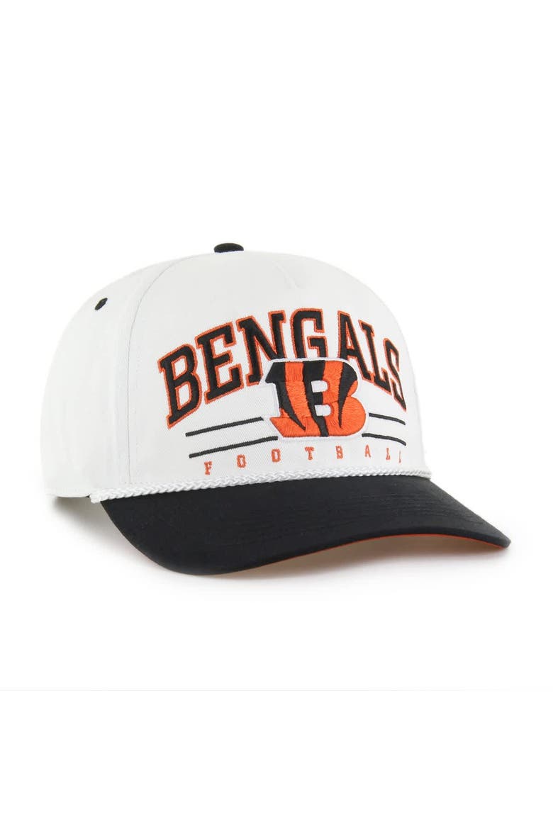 Men's '47 White/Black Cincinnati Bengals Roscoe Two-Toned Hitch Adjustable Hat, Alternate, color, White