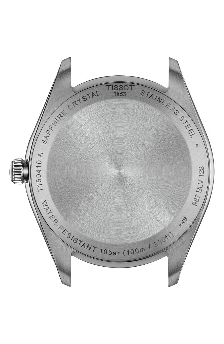 Tissot PR 100 Quartz Leather Strap Watch, 40mm, Alternate, color, White