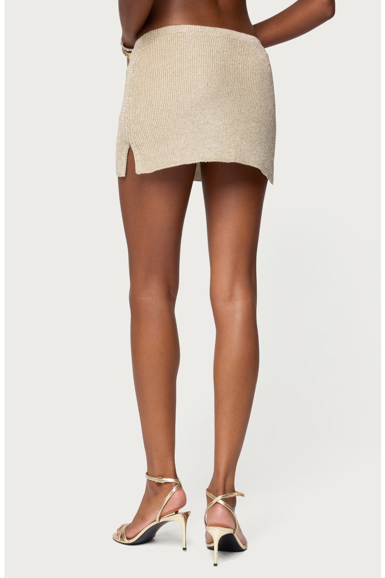 Metallic Knit Miniskort, Alternate, color, GOLD