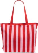 MYTAGALONGS Large Striped Tote with Removable Pouch