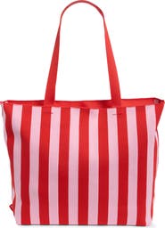 MYTAGALONGS Large Striped Tote with Removable Pouch