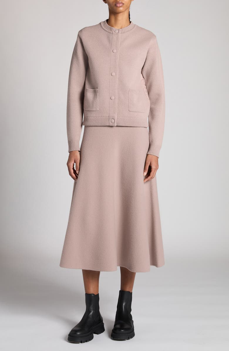 Moncler Wool Blend Midi Sweater Skirt, Alternate, color,