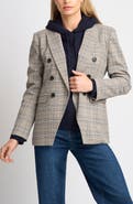 Halogen® Plaid Double Breasted Blazer