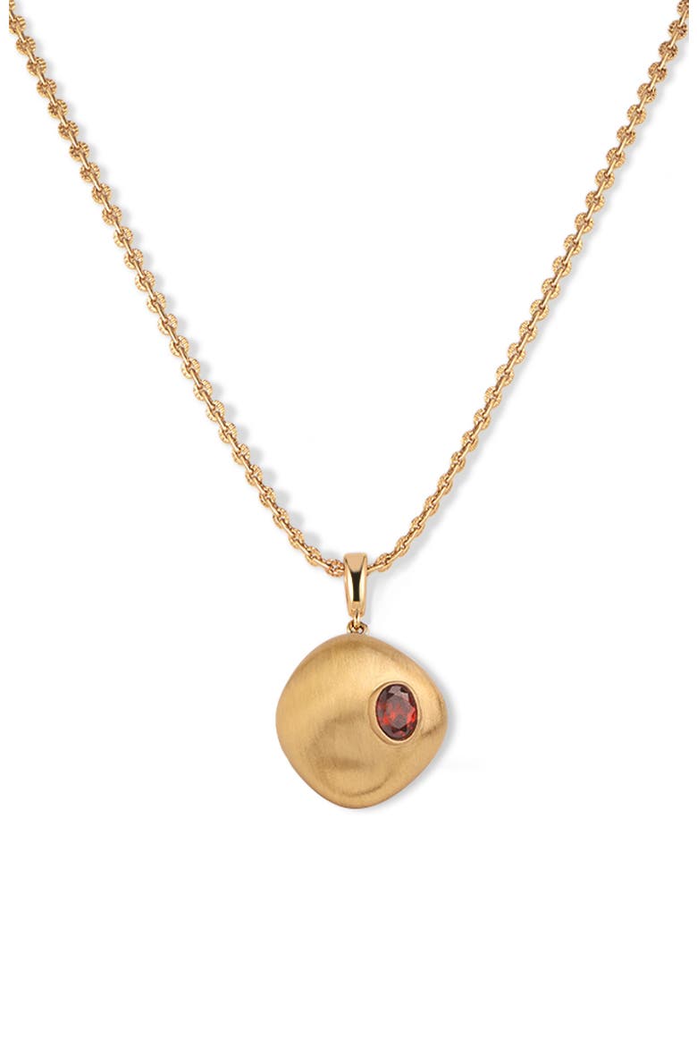 Garnet Pendant Necklace, Alternate, color, Gold & Red