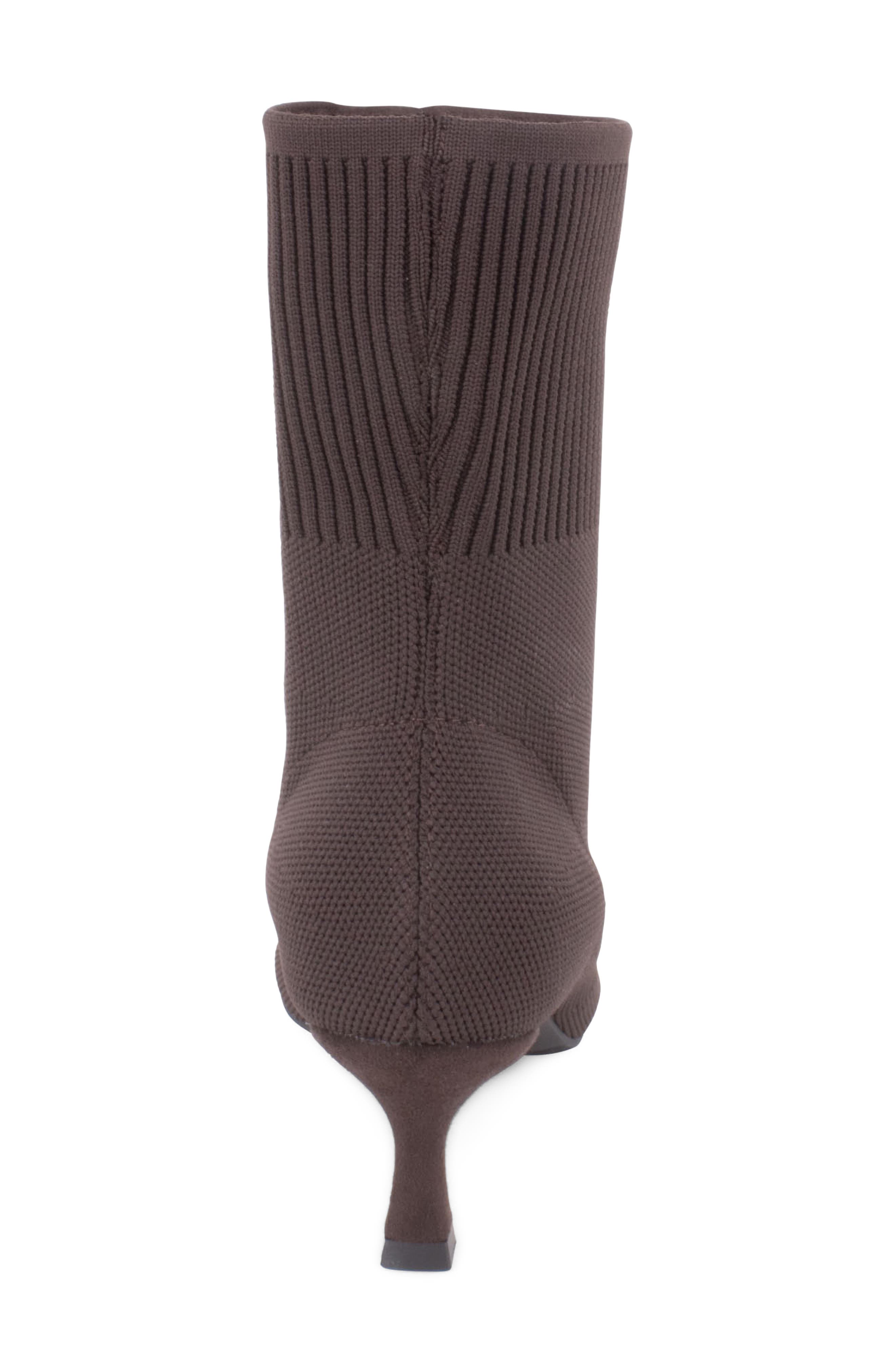 Alyssum Knit Boot, Alternate, color, DARK BROWN