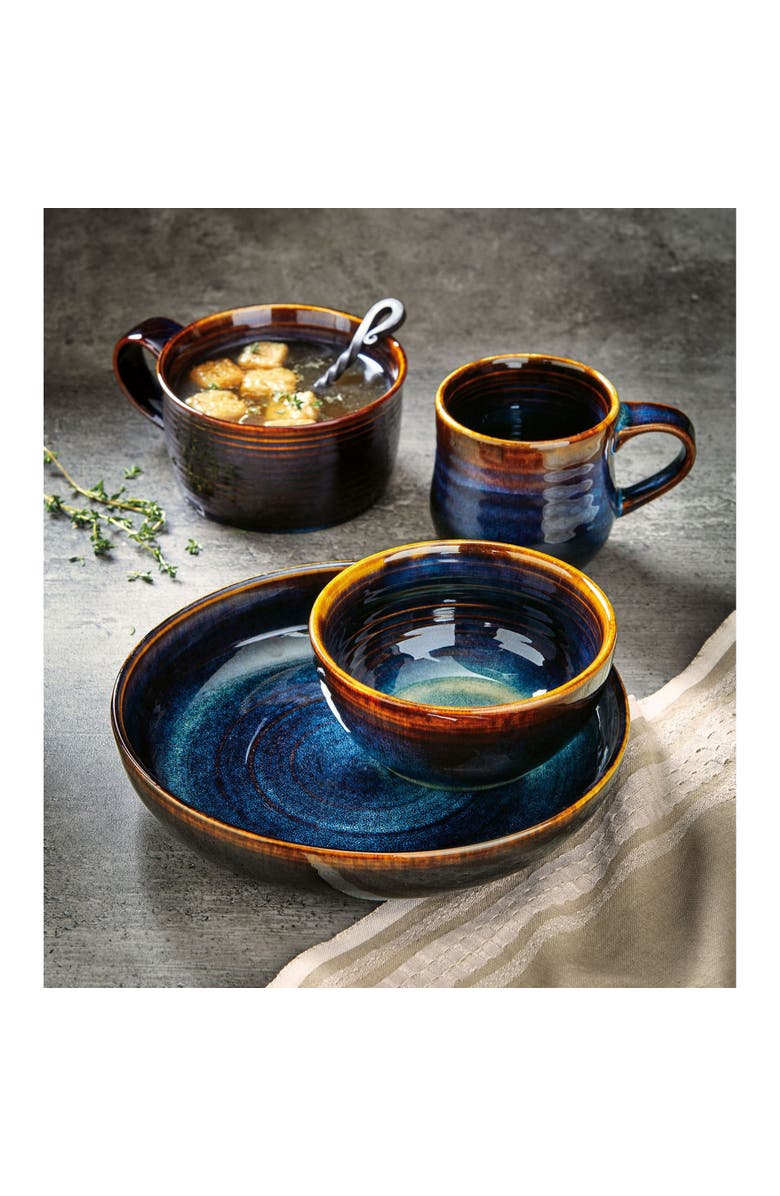 tag Loft Reactive Glaze Serving Bowl Midnight Blue Ceramic, Alternate, color, Blue