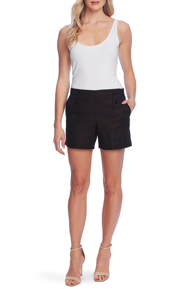 Vince Camuto Doubleweave Button Shorts, Alternate, color,