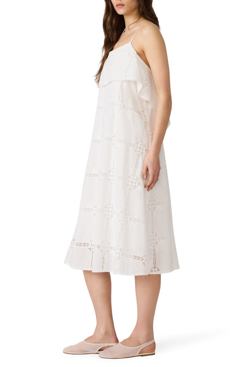 Steve Madden Flavia Lace Trim Midi Dress, Alternate, color, Antique