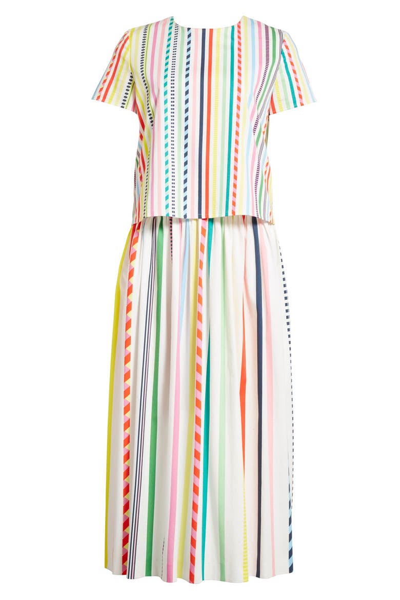 Candy Stripe Print Popover Dress, Alternate, color, MULTI