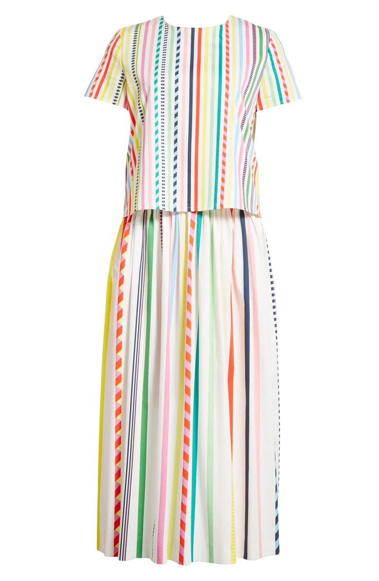 Mira Mikati Candy Stripe Print Popover Dress, Alternate, color, 