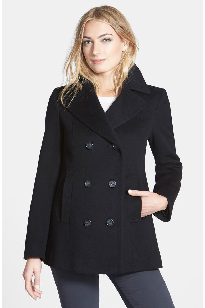 Wool Peacoat (Nordstrom Exclusive), Main, color, BLACK