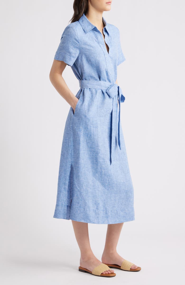 Tommy Bahama Costalina Linen Midi Dress, Alternate, color, Buccaneer Blue