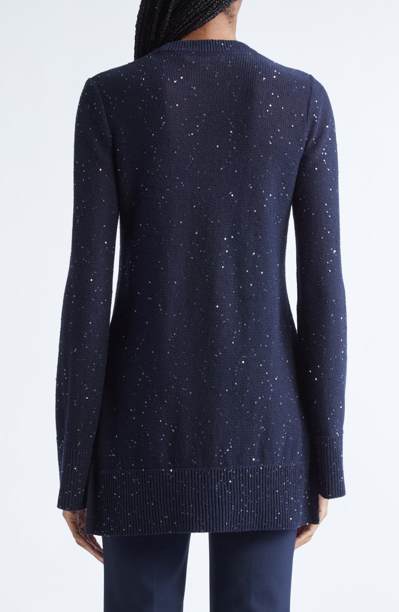 Michael Kors Collection Sequin Linen & Cotton Sweater, Alternate, color, Midnight