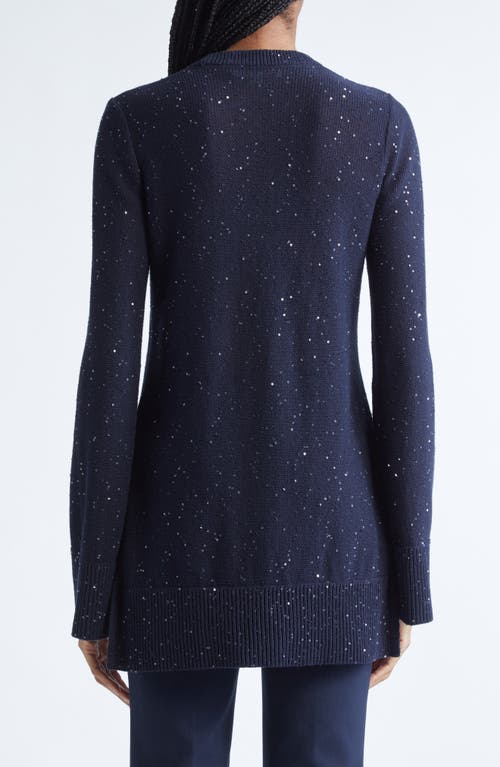 Michael Kors Collection Sequin Linen & Cotton Sweater In Blue
