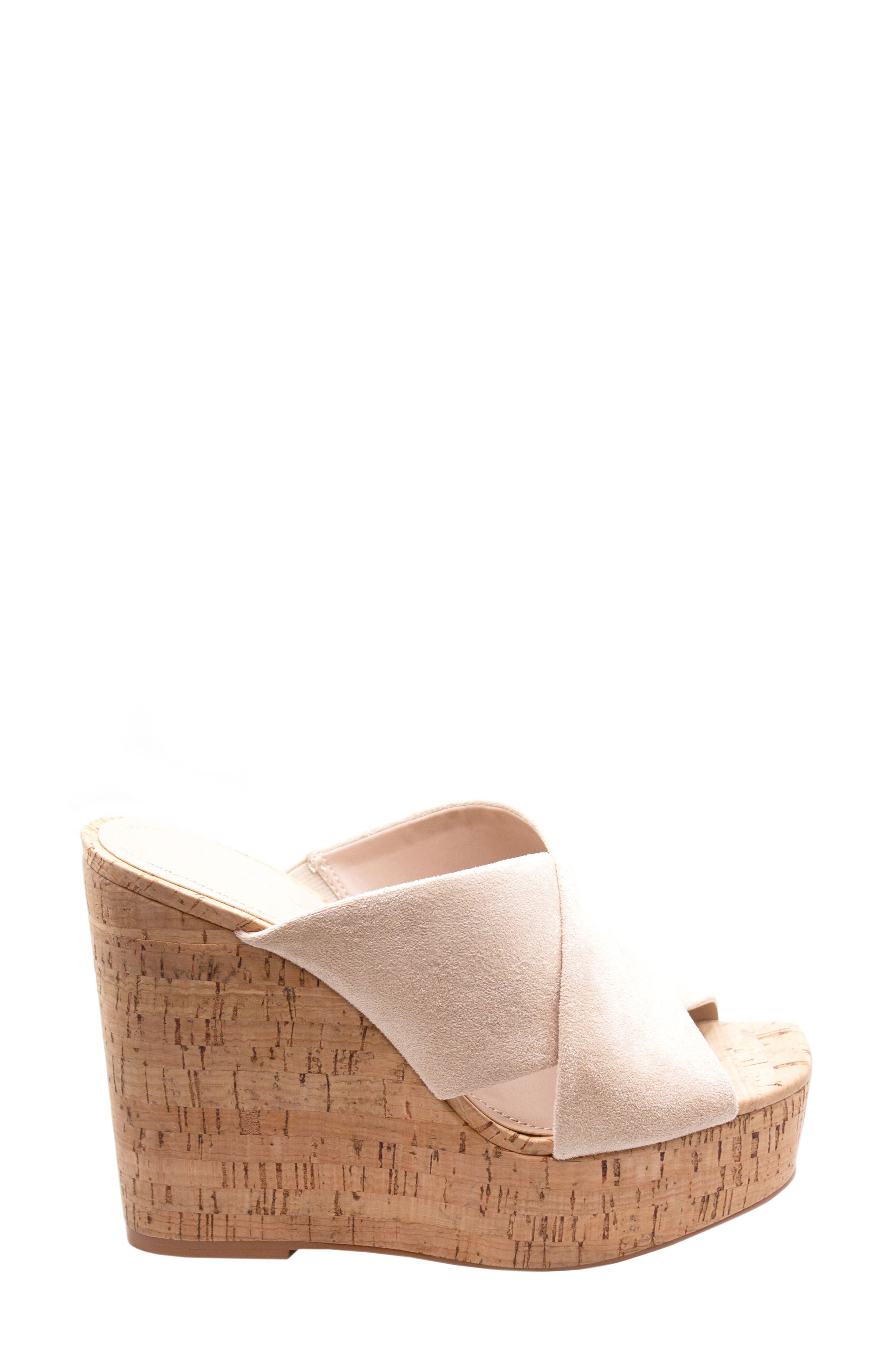 Charles by Charles David Duo Platform Wedge Sandal, Alternate, color, Beige-Ms