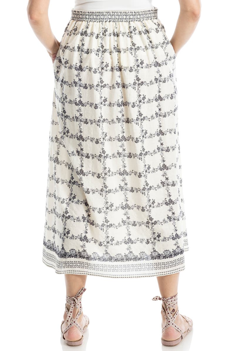 MAX STUDIO A-Line Maxi Skirt, Alternate, color, Off White/ Black Floral