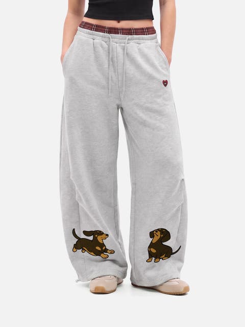 Dachshund Double Waist Baggy Barrel Sweatpants