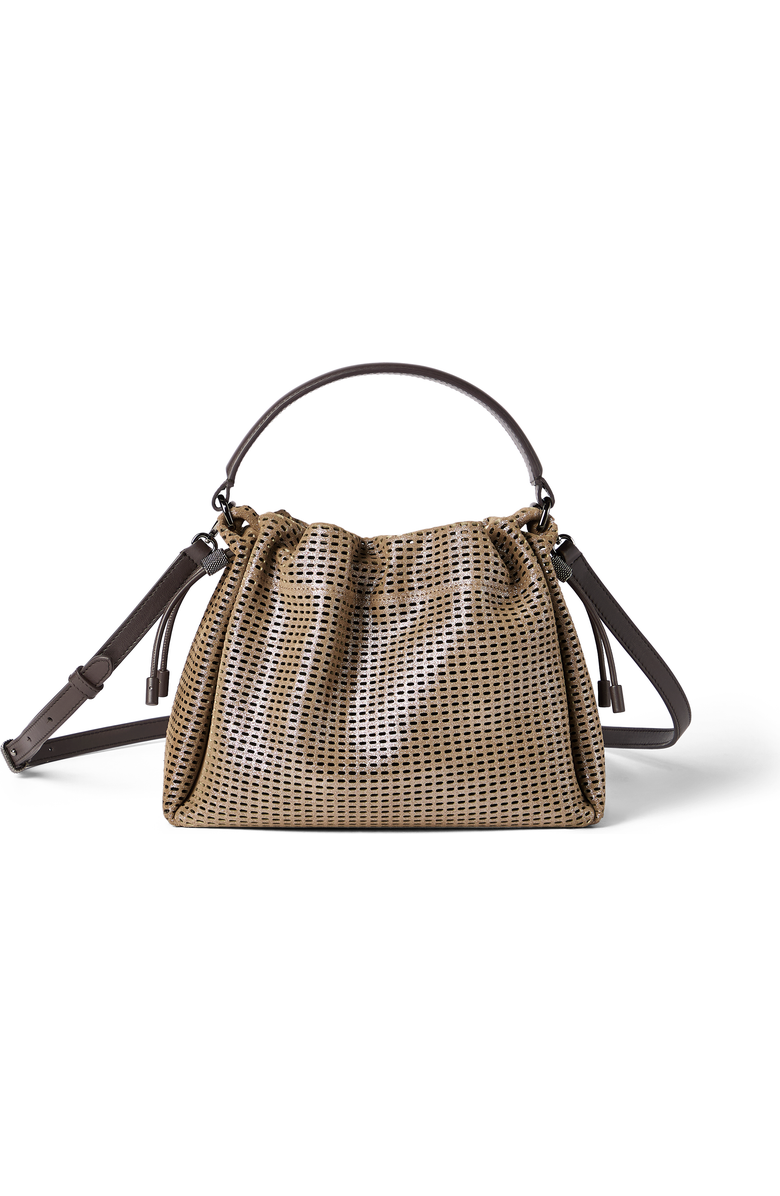 Brunello Cucinelli Leather Mellow small bucket bag, Main, color, Brown