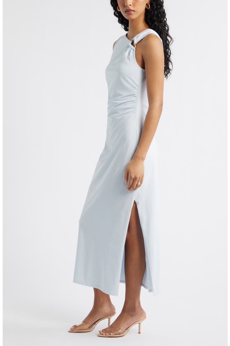 Asymmetric Neck Midi Dress, Alternate, color, BLUE BREEZE