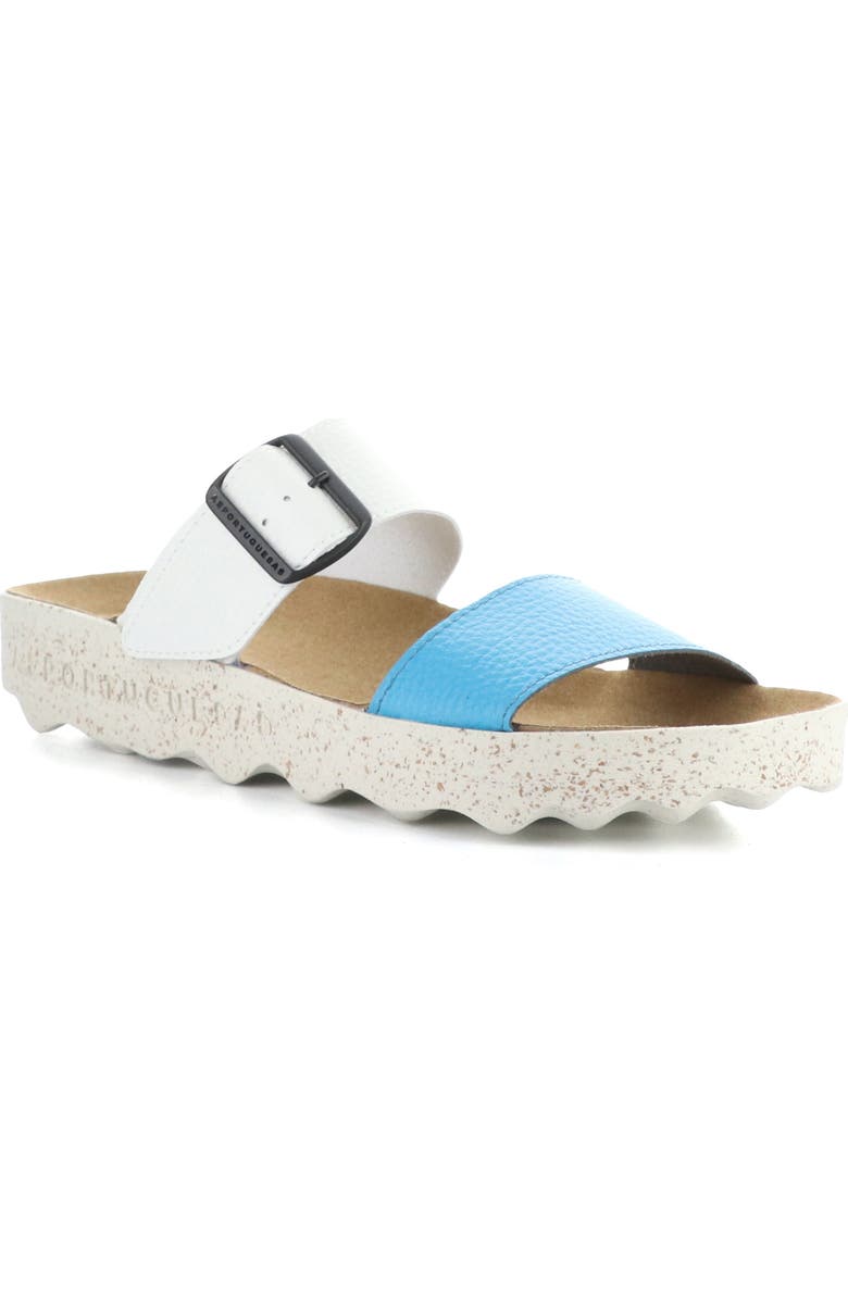 Asportuguesas by Fly London Coly Platform Slide Sandal, Main, color, 014 Santoriniwht Faux Leather