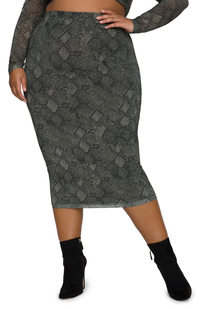 Mesh Midi Skirt, Alternate, color, HUNTERSNAKE001