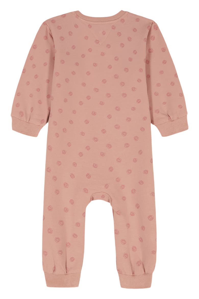 Chenille Logo Appliqué Long Sleeve Romper, Alternate, color, PINK