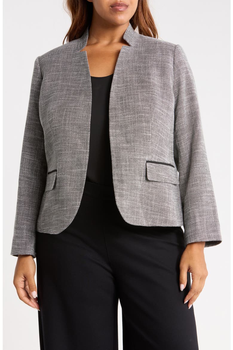 Cutout Collar Blazer, Main, color, BLACK/ VANILLA ICE