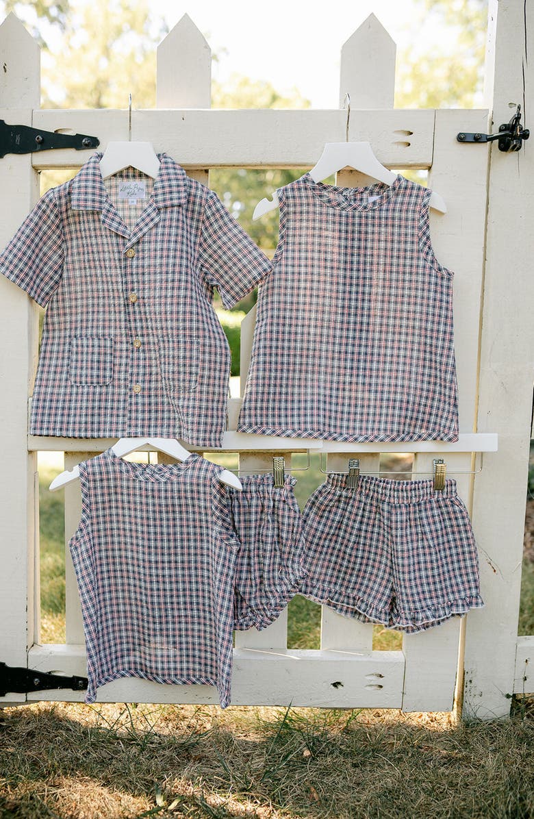 Little Paper Kids Rhodes Button Down Top, Alternate, color, Americana Plaid