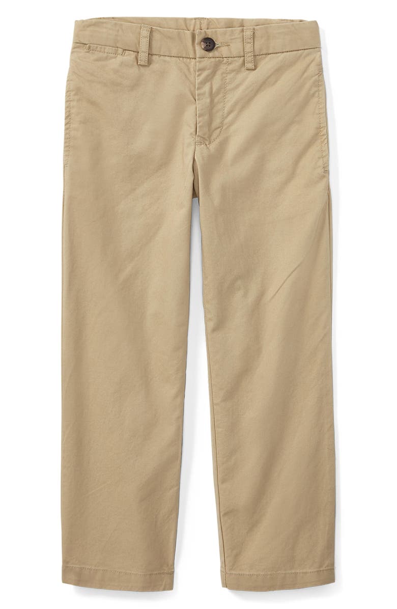 Polo Ralph Lauren Kids' Flat Front Stretch Cotton Chinos, Main, color, Classic Khaki