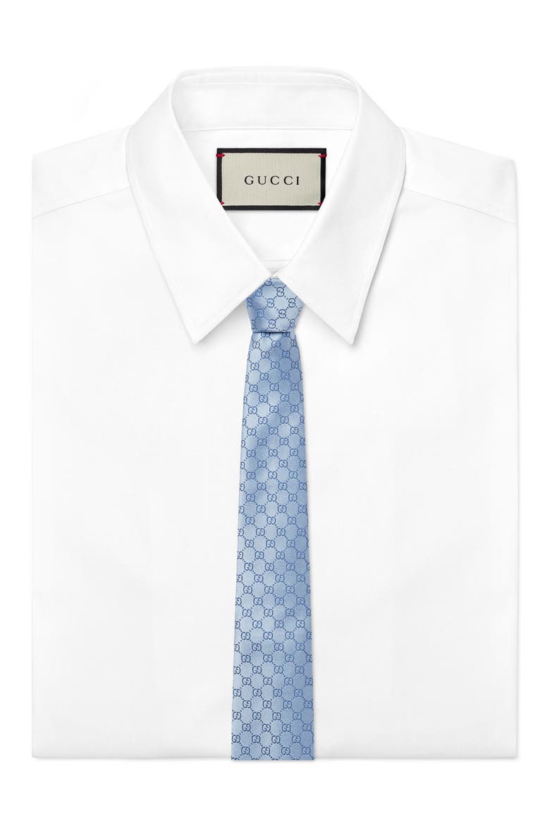 Fedra Silk Jacquard Tie, Alternate, color, SKY BLUE