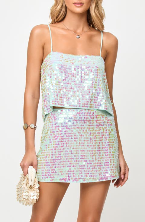 Glow Getter Sequin Cover-Up Crop Camisole