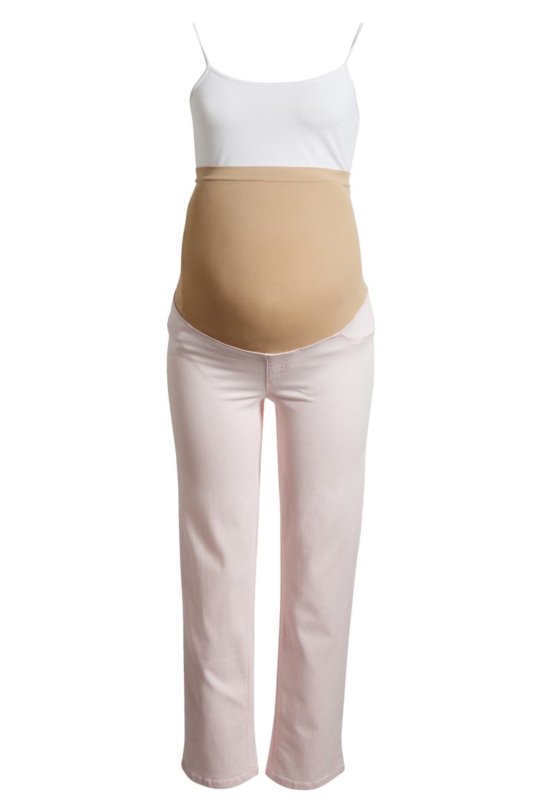 Over the Bump Ankle Straight Leg Maternity Jeans, Alternate, color, BLUSH