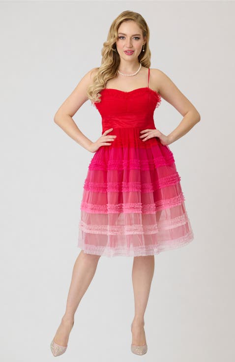 Tiered Sheer Swing Dress