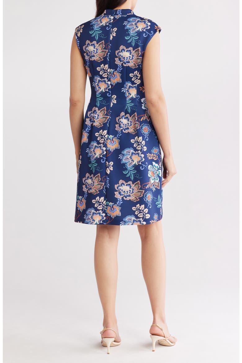 Floral Scuba Knit Fit & Flare Dress, Alternate, color, NAVY MULTI