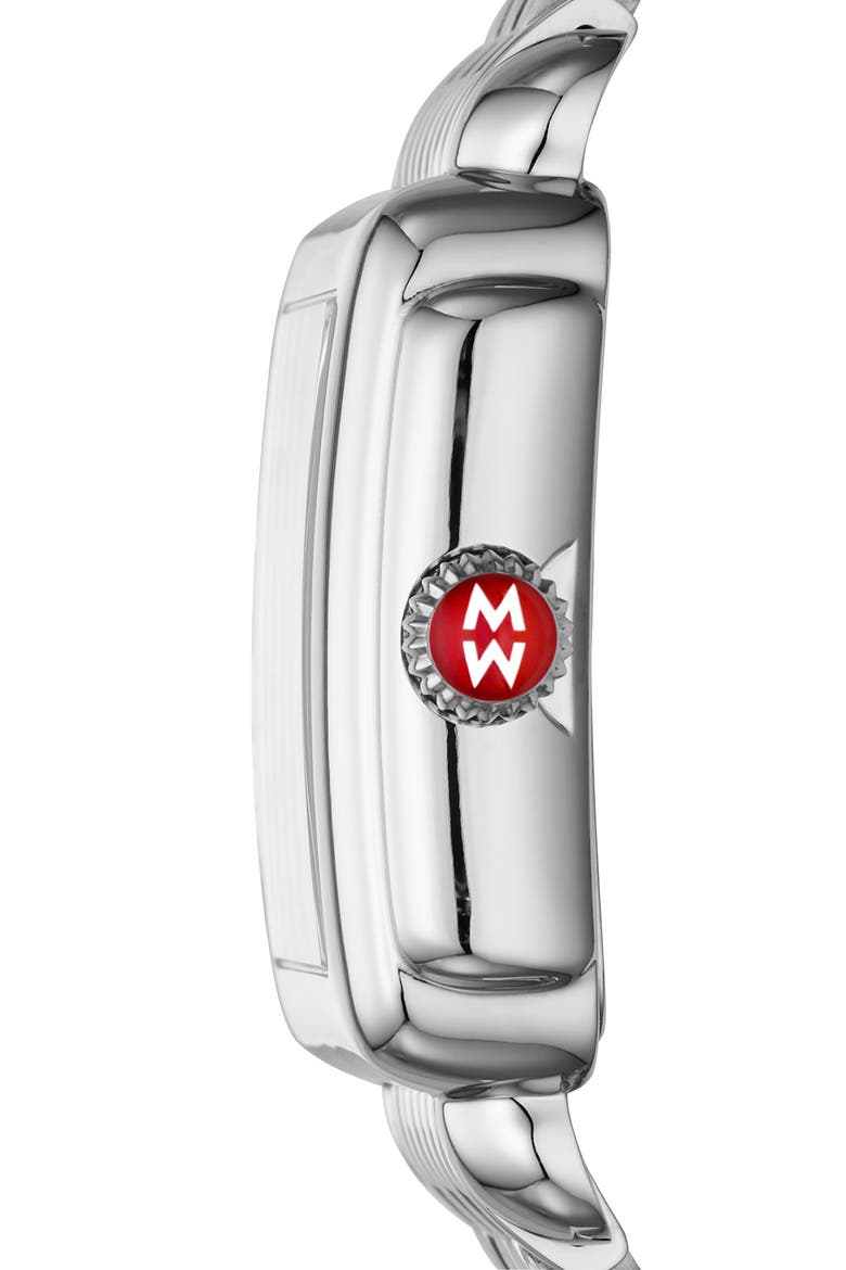 Deco Madison Diamond Dial Bracelet Watch, 33mm, Alternate, color, STAINLESS. SLV WHITE SUNRAY DIAL
