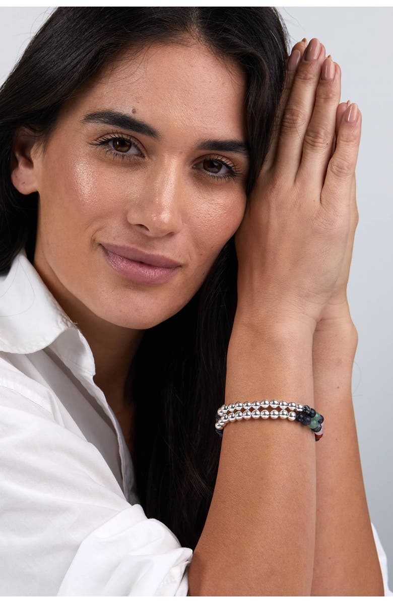 The Healer’s Collection N32 Emotional Eating Set of 2 Healer's Bracelets, Alternate, color, Silver