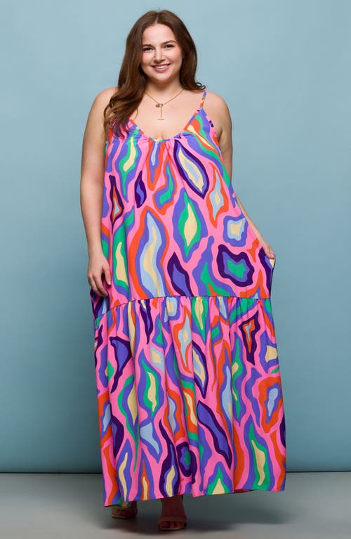 24SEVEN COMFORT APPAREL 24SEVEN COMFORT APPAREL PRINTED JERSEY MAXI DRESS