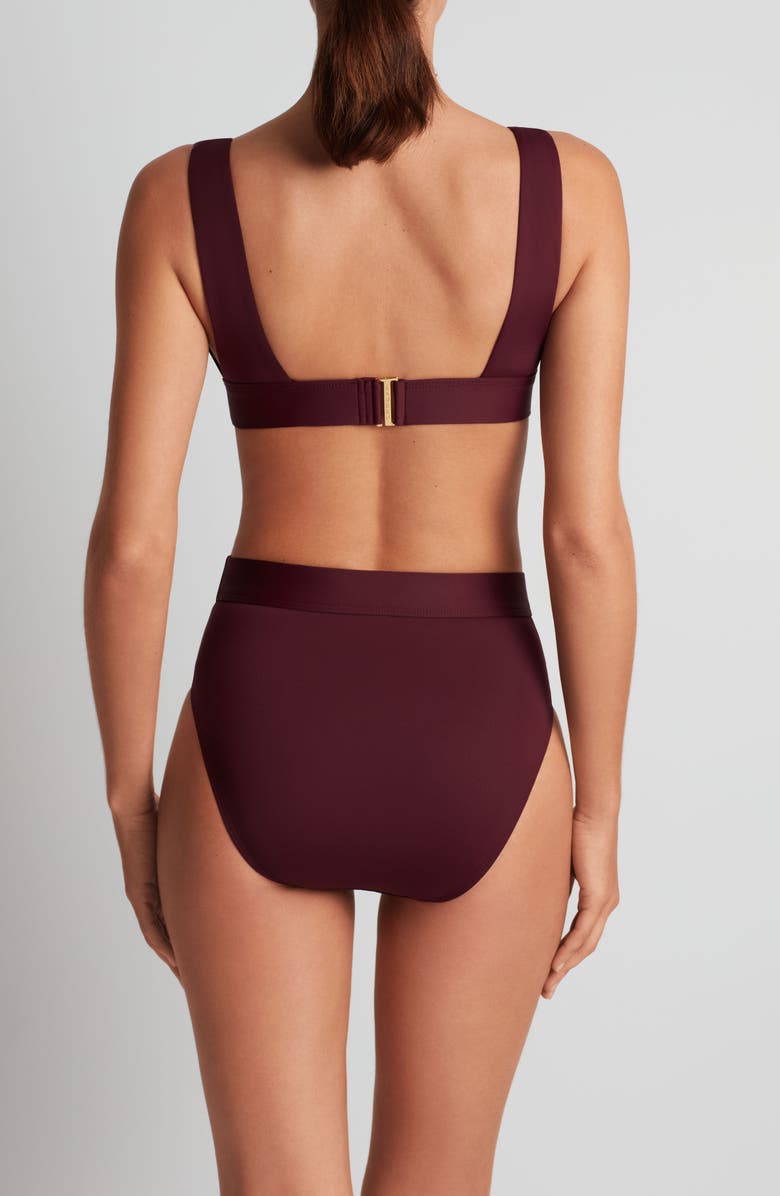 Lauren Ralph Lauren Banded High Waist Bikini Bottoms, Alternate, color,