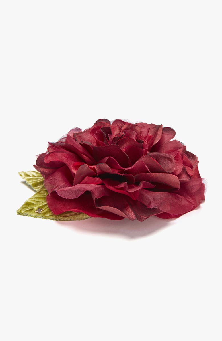Helena Simon The Large Red Rose Floral Brooch, Alternate, color, Red